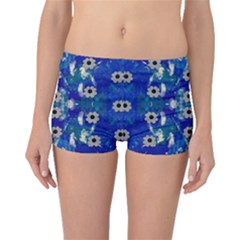 Oilpainting Blue Flowers In The Peaceful Night Boyleg Bikini Bottoms by pepitasart