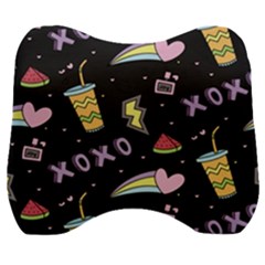 Cute-girl-things-seamless-background Velour Head Support Cushion by pakminggu