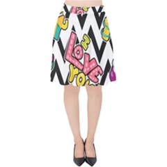 Vector-romantic-love-seamless-pattern Velvet High Waist Skirt