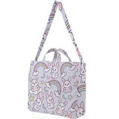 Seamless-pattern-with-cute-rabbit-character Square Shoulder Tote Bag by pakminggu