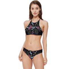 Embroidery-trend-floral-pattern-small-branches-herb-rose Banded Triangle Bikini Set by pakminggu