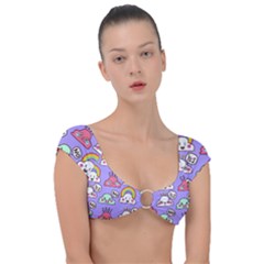 Cloud-seamless-pattern -- Cap Sleeve Ring Bikini Top by pakminggu