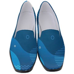 Abstract-classic-blue-background Women s Classic Loafer Heels