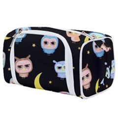 Cute-owl-doodles-with-moon-star-seamless-pattern Toiletries Pouch by pakminggu