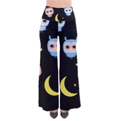 Cute-owl-doodles-with-moon-star-seamless-pattern So Vintage Palazzo Pants by pakminggu