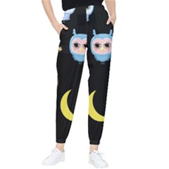 Cute-owl-doodles-with-moon-star-seamless-pattern Women s Tapered Pants by pakminggu