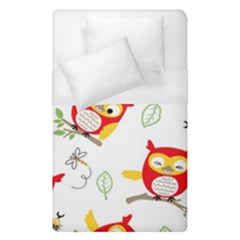 Seamless-pattern-vector-owl-cartoon-with-bugs Duvet Cover (single Size) by pakminggu