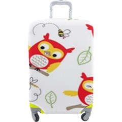 Seamless-pattern-vector-owl-cartoon-with-bugs Luggage Cover (large) by pakminggu