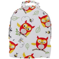 Seamless-pattern-vector-owl-cartoon-with-bugs Mini Full Print Backpack by pakminggu