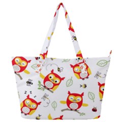 Seamless-pattern-vector-owl-cartoon-with-bugs Full Print Shoulder Bag by pakminggu