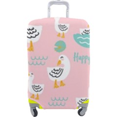 Cute Happy Duck Gift Card Design Seamless Pattern Template Luggage Cover (large) by pakminggu