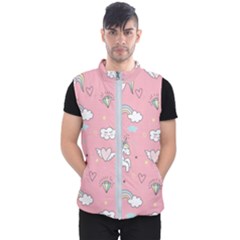 Cute-unicorn-seamless-pattern Men s Puffer Vest by pakminggu