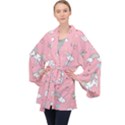 Cute-unicorn-seamless-pattern Long Sleeve Velvet Kimono  View1