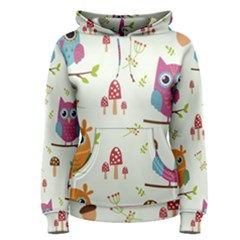 Forest-seamless-pattern-with-cute-owls Women s Pullover Hoodie