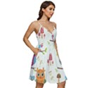 Forest-seamless-pattern-with-cute-owls V-Neck Pocket Summer Dress  View2