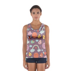 Cute-seamless-pattern-with-doodle-birds-balloons Sport Tank Top  by pakminggu