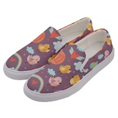 Cute-seamless-pattern-with-doodle-birds-balloons Men s Canvas Slip Ons by pakminggu