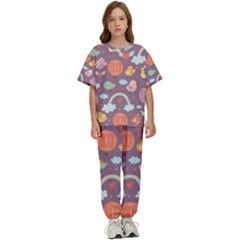 Cute-seamless-pattern-with-doodle-birds-balloons Kids  Tee And Pants Sports Set by pakminggu