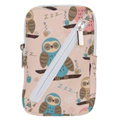 Seamless-pattern-owls-dream-cute-style-pajama-fabric Belt Pouch Bag (large)