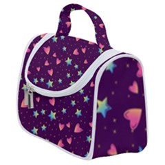 Colorful-stars-hearts-seamless-vector-pattern Satchel Handbag by pakminggu