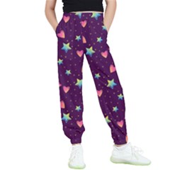 Colorful-stars-hearts-seamless-vector-pattern Kids  Joggers by pakminggu