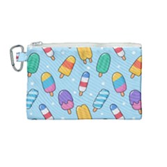 Cute-kawaii-ice-cream-seamless-pattern Canvas Cosmetic Bag (medium) by pakminggu