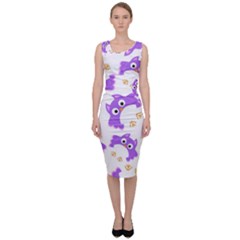 Purple-owl-pattern-background Sleeveless Pencil Dress by pakminggu