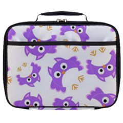 Purple-owl-pattern-background Full Print Lunch Bag