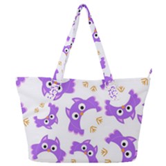 Purple-owl-pattern-background Full Print Shoulder Bag by pakminggu
