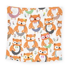 Cute-colorful-owl-cartoon-seamless-pattern Square Tapestry (large) by pakminggu