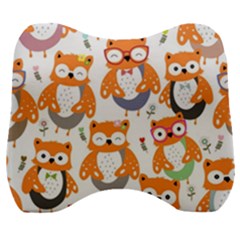 Cute-colorful-owl-cartoon-seamless-pattern Velour Head Support Cushion by pakminggu