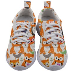 Cute-colorful-owl-cartoon-seamless-pattern Kids Athletic Shoes