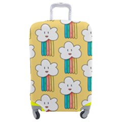 Smile-cloud-rainbow-pattern-yellow Luggage Cover (medium) by pakminggu