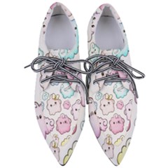 Cute-doodle-cartoon-seamless-pattern Pointed Oxford Shoes