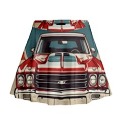 Car Vehicle Vintage Automobile Mini Flare Skirt
