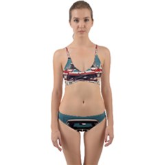 Car Vehicle Vintage Automobile Wrap Around Bikini Set by Ravend