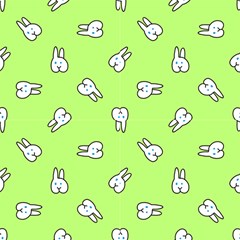 Cute Rabbits - Green by idjy