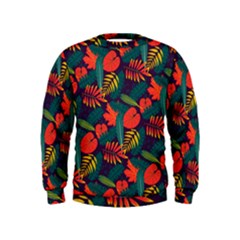 Leaves Pattern Seamless Kids  Sweatshirt