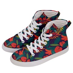 Leaves Pattern Seamless Men s Hi-top Skate Sneakers