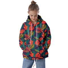 Leaves Pattern Seamless Kids  Oversized Hoodie