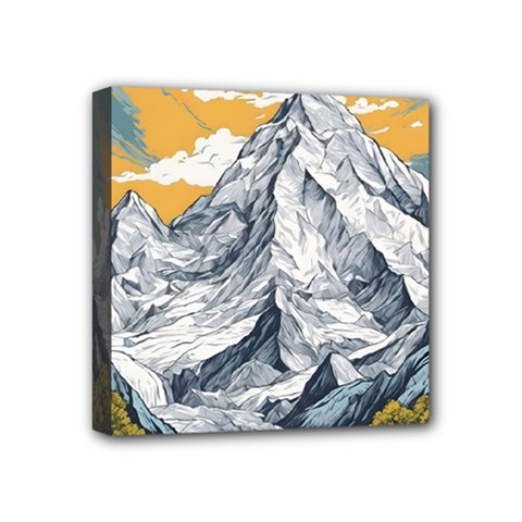 Nature Mountains Landscape Forest Mini Canvas 4  X 4  (stretched) by Ravend