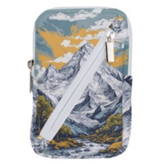 Nature Mountains Landscape Forest Belt Pouch Bag (small) by Ravend