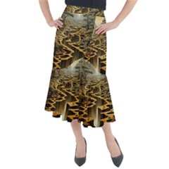 Landscape Mountains Forest Trees Nature Midi Mermaid Skirt by Ravend