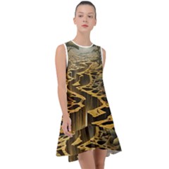 Landscape Mountains Forest Trees Nature Frill Swing Dress by Ravend