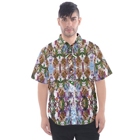 Pineapple Blue Men s Short Sleeve Shirt by TiffanydeLisio