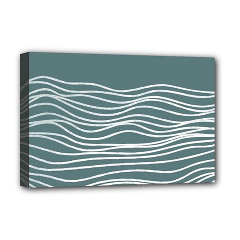 Sea Waves Moon Water Boho Deluxe Canvas 18  X 12  (stretched)