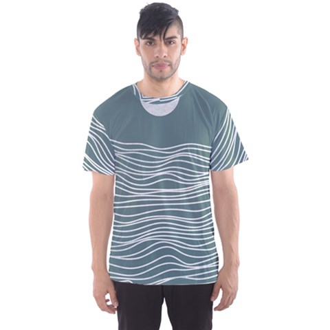 Sea Waves Moon Water Boho Men s Sport Mesh T-shirt by uniart180623