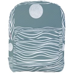 Sea Waves Moon Water Boho Full Print Backpack by uniart180623