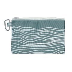 Sea Waves Moon Water Boho Canvas Cosmetic Bag (large)