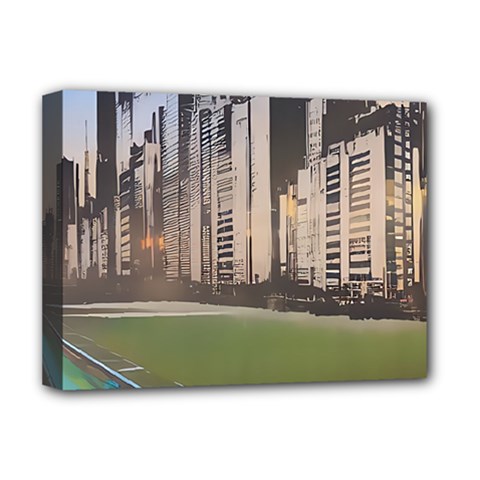 Building City Urban Path Road Skyline Deluxe Canvas 16  X 12  (stretched) 